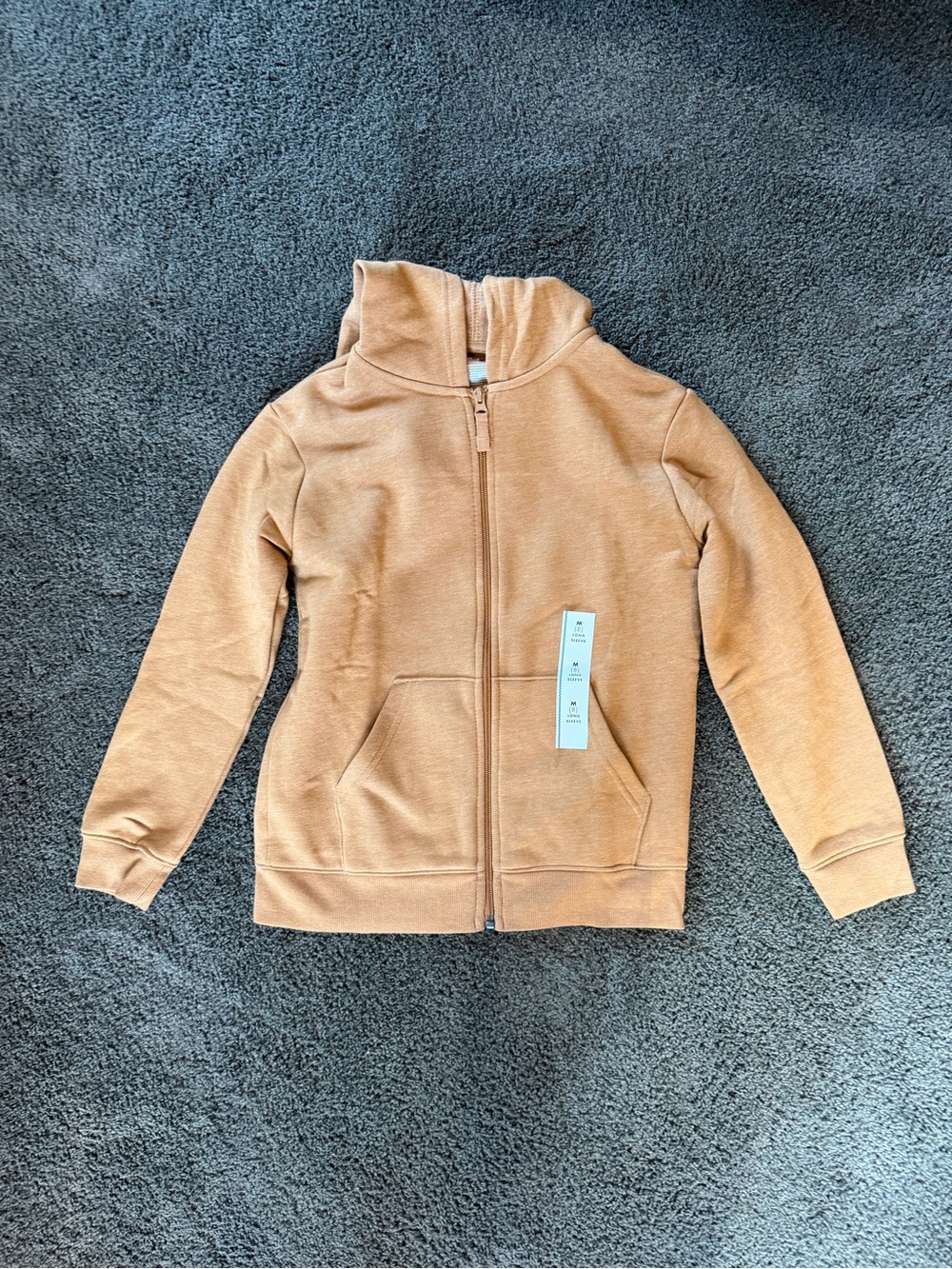 Cat & Jack Kids Full-Zip Hoodie in Tan Sz 8